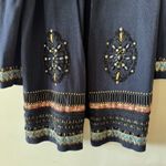 Chico's  Cardigan Sweater Embellished Elektra Long Duster Women's Size 3 XL Navy Photo 4