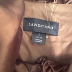 Lands' End  Puffer Coat Jacket Womens L Brown Down Fill Longline Winter Quilted Photo 3