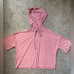Pink sheer short sleeve sweatshirt size medium Photo 0