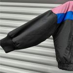 American Eagle Womens Puffer Jacket Size Small Black Multi Cropped Coat Cozy Y2K Photo 3