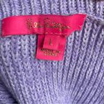 Lilly Pulitzer 100% Cotton Knit Roll Neck Slight Crop Sweater Purple Large Photo 3
