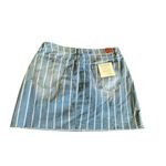 Ymi Jeans Women's Blue & White Stripped Short Jean Skirt Photo 1