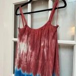 ZARA  | Red Blue Black Tie Dye Bohemian Beach Coastal Maxi Slip Dress Size M Photo 13