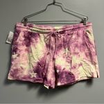 Wildfox Lounge Set Tie Dye Stars in Purple & White Sz XL NWT Sweatshirt & Shorts Photo 7