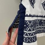 Athleta White Navy Blue Embroidered Desert Diamond Kimssa Tunic Dress Photo 5