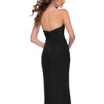 La Femme 29489 Strapless Ruching Across Front Net Jersey Gown Photo 9