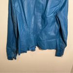 INC International Concepts Vegan Leather Draped Front Jacket Blue M Size M Photo 9