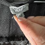 POL Washed Black Ultra-soft Boho Baby Doll Deep V Neck Lace Detail High Low Top Photo 8