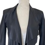 Bod & Christensen Zura Leather Jacket Women’s Size 2 Drape Front Studded Sleeves Photo 2