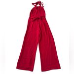Amanda Uprichard Red Halter Jumpsuit Front Tie Womens Small Wide Leg Photo 1