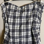 Free People NWOT  Brandie Plaid Midi Dress Women's L Strapless Slit Black White Photo 12