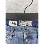 Free People  Women's Blue Denim Jeans Raw Hem Size 28 Cotton Blend Button Fly Photo 8