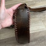 Brown boho western tooled floral leather crossbody bag made in Mexico Photo 3