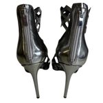 Kendall + Kylie  Elena Metallic Silver Cutout Caged Sandal Stiletto Heels Size 10 Photo 4