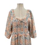Ivy City Co. Nora Maxi Dress Floral Print Smocked Orange Blue Plus Size 1X Photo 3