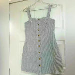 Hollister  Womens Pinstripe Dress Size Medium Short Button Down Front Photo 5
