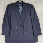 Joseph Abboud Nordstrom Blazer Mens 41S Navy‎ Peak Lapel Double Breasted Coat Blue Size XL Photo 0