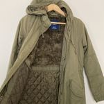 American Eagle  Parka With Hood Military Green Faux Fur Quilted Lined Size XS Photo 5