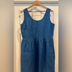 NAOMI NOMI 100% Linen Midi Length Dress | Sleeveless | Pockets | Royal Blue | XL Photo 2