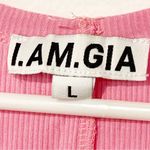 I am gia I.AM.GIA Size Large Pink Ribbed Lece Tank Top Sleeveless Photo 3