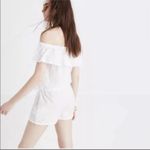Madewell White Off the Shoulder Swiss Dot Romper Size S Photo 1