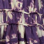 Ulla Johnson Emery Dress Cassis Blur Silk Ruffles Purple Cream Tie Dye Size 4 Photo 5