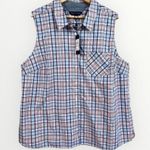 Tommy Hilfiger Plaid Pattern Button Down Collared Sleeveless Casual Shirt 1X Photo 0
