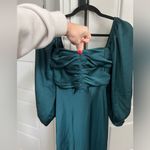 Shona joy Luxe Ruched Bodice Long Sleeve Dress in Emerald Green Photo 9