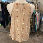 Anthropologie MINE Brand Textures Polka Dot Fuzzy Neutral Colored Tank Top Photo 2