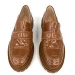 Gianvito Rossi Argo Lug Sole Croc Embossed Leather Penny Loafers Size EU 40.5 Photo 13