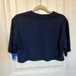 Abound  Womens Small Blue Crop‎ Top Do More Graphic Tee Short Sleeve Casual Top Photo 1