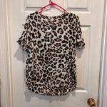 H & M Womens Leopard Print Short Sleeve Top Viscose Size 12 Office Party Photo 5