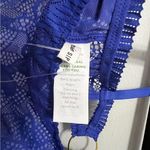 Aerie  Coral Lace Bandeau Bralette Poet Blue Size S New Photo 5