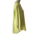 Sag Harbor  Oversized Linen Button Down Shirt M Spring Green Chartreuse Photo 9