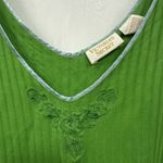 Victoria's Secret Women's Lime Green Embroidered VS Sleep Tank Top Large Photo 2
