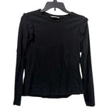 Mango  Black Long Sleeve Top Size Medium EUC Photo 0