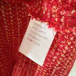 Misook V-Neck Tweed Jacket Knit Gold Button Closure Red Orange Size M Office Photo 5