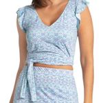 Cabana Life Crop Top With Tie Size M Blue Size M Photo 9