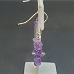 Sterling Silver Amethyst Chip Dangling Earrings Purple Photo 2