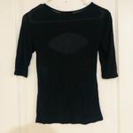 ZARA Women's Top Knit Cut Out Half Sleeve Round Neck Black Size Small NWT Photo 8