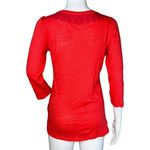 Lucky Brand Lucky Brand Shirt Womens Small Red Tassel Tie Embroidered Casual Boho Bohemian Photo 3