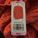 Seven7  Hibiscus Coral Textured Chenille Sweater NWT‎ Small #7M7800B Photo 10