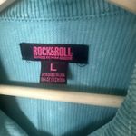 Rock & Roll Denim Corduroy Shacket Teal Acid Wash Snap Shirt Jacket Western Lg Green Photo 3
