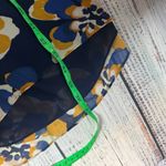 CAbi  Navy Floral Blouse Sheer Long Sleeve Lined Top Med Photo 6