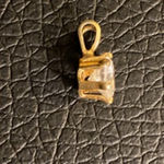 Minimalist Dainty Gold Tone Solitaire Pendant Clear Stone Unbranded Photo 5