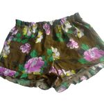 Aerie Women's Brown and Pink Tropical Print Shorts Size M NWOT Photo 0