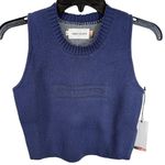 NWT Honor the Gift Navy Heavy Knit Crop Tank/Vest Size Medium Photo 0