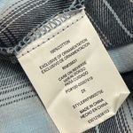 Democracy Plaid Shirt Dress Womens Plus Size 2X Blue Cotton Raw Edge Pockets Photo 8