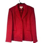 Talbots Red Wool Silk Blend Textured Jacket Blazer & Skirt Suit Set Women Sz 16 Photo 0