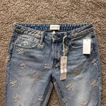 Driftwood  EVA Jeans Denim Floral Embroidered Jeans Denim Size 27 Flare NWT Photo 4